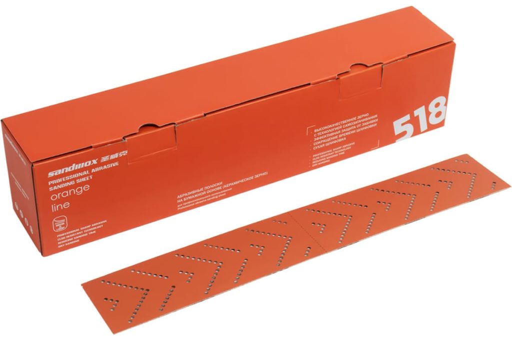 Шлифовальные полоски на пленочной основе Sandwox 518 Orange Ceramic 70 x 400 мм